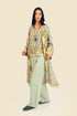Coat in cotton gauze with asymmetric hemline